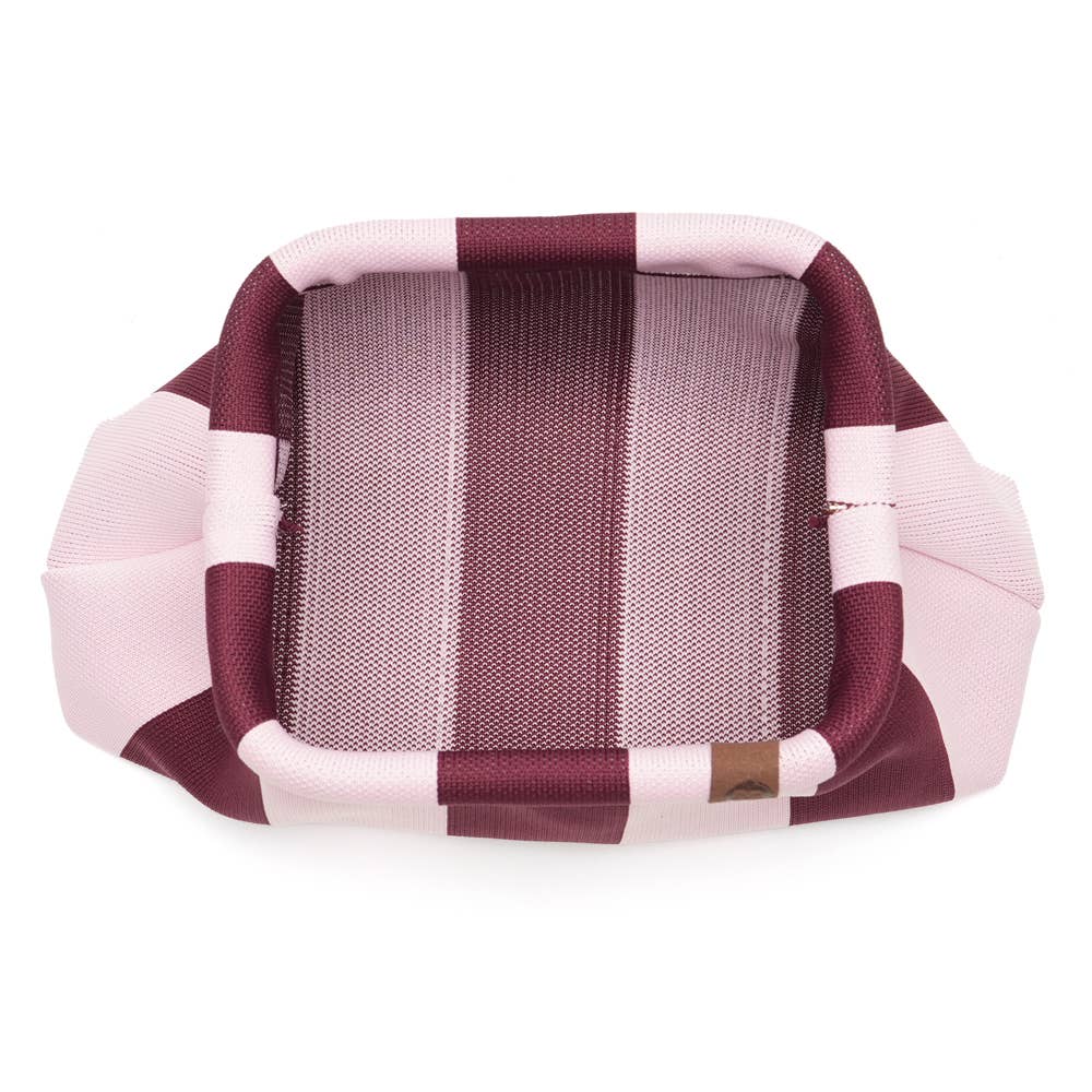 Clutch Streifen rosa-aubergine, 30 x 10 x 22 cm