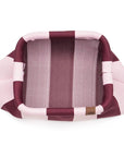 Clutch Streifen rosa-aubergine, 30 x 10 x 22 cm