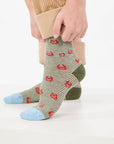 Jungensocken Krebs khaki-orange-hellblau