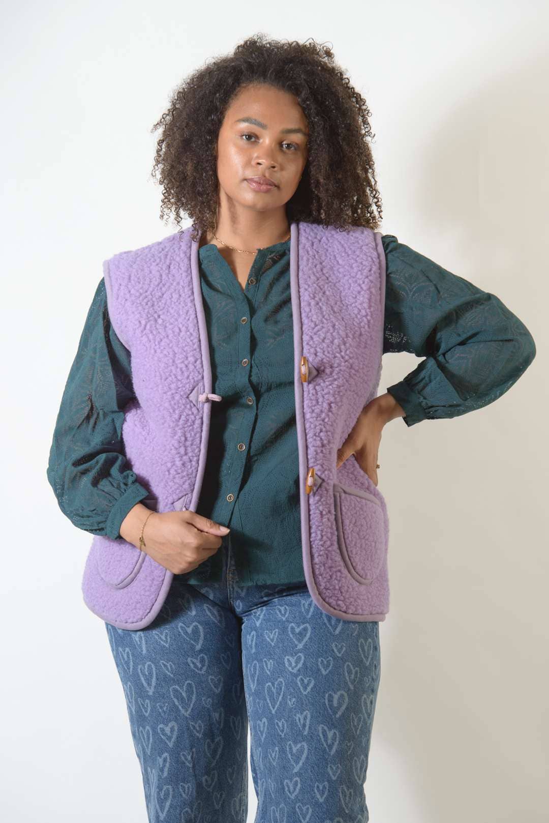 Wollweste lila