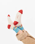 Jungensocken Strandurlaub ecru-blau