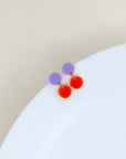 Ohrringe Dotty, flieder-neonorange