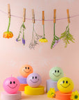 Smiley Kerze hotpink, Ø 7,5 cm