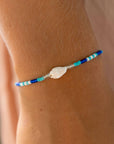 Perlenarmband Mauna Loa. blau