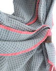 Musselinschal grau-pink