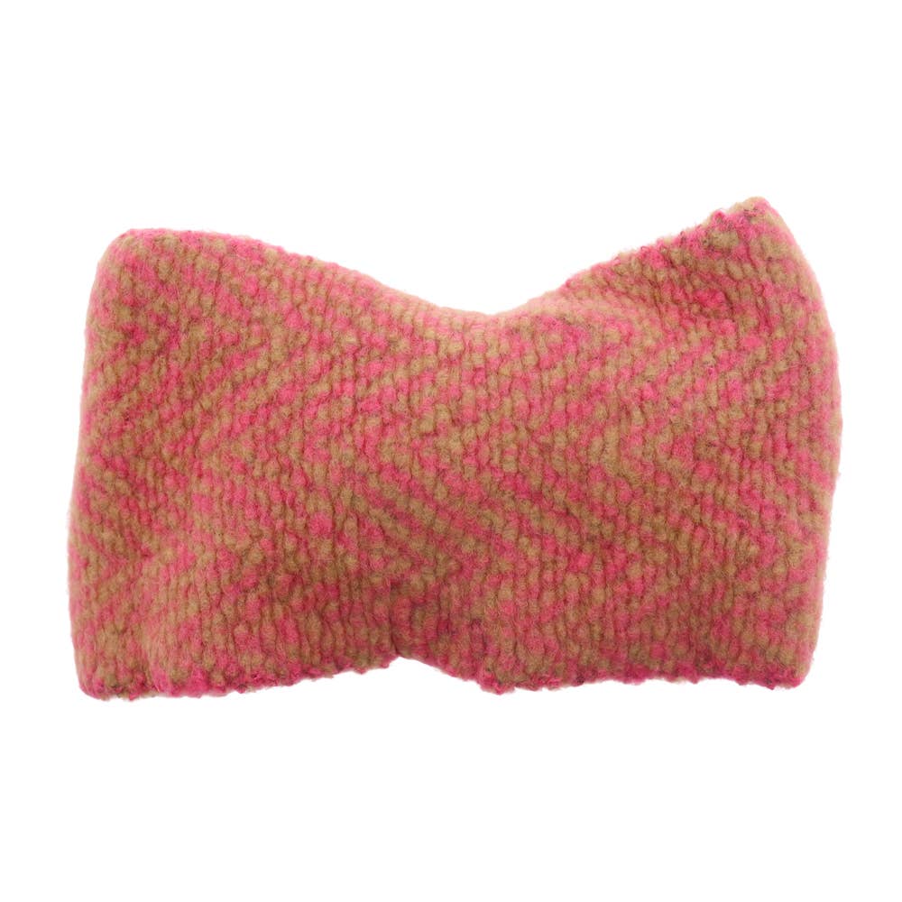 Stirnband mit Fischgrätmuster, pink-camel