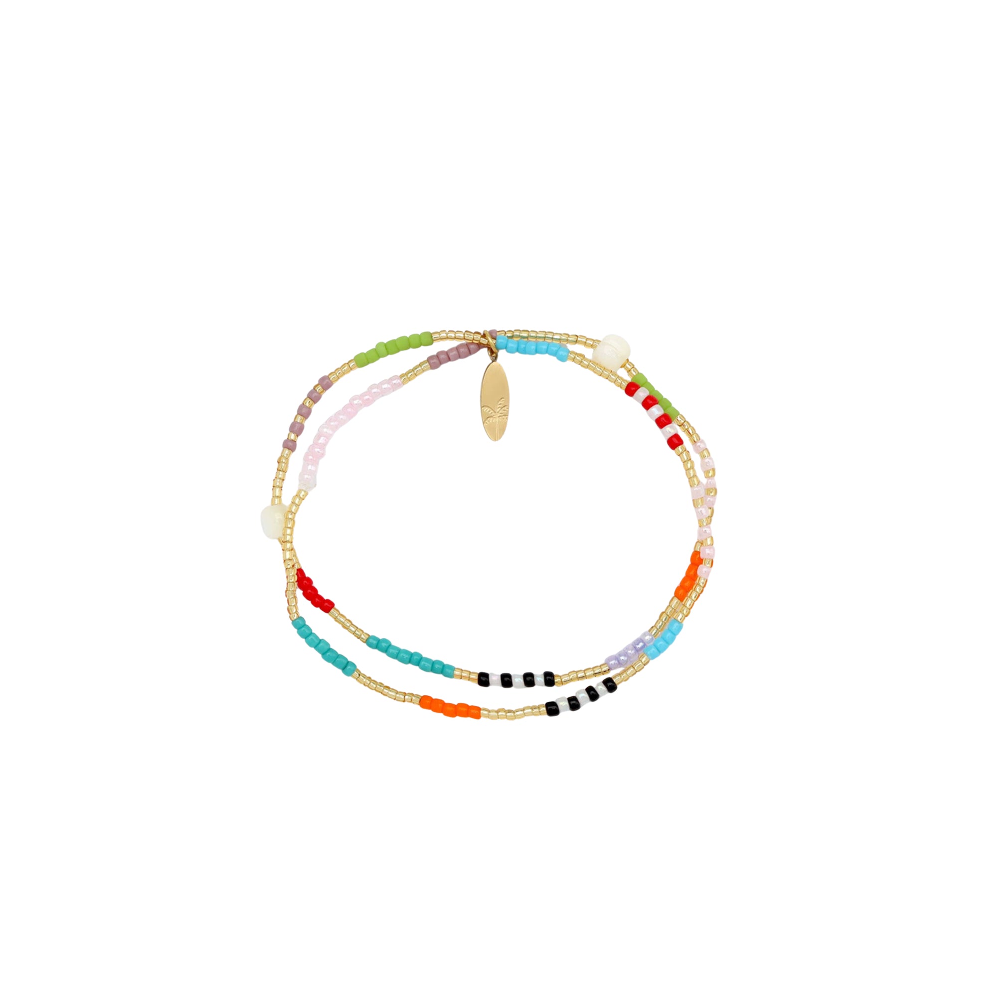 Perlenarmband Golden Hour, bunt