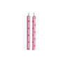 LED-Kerze Smiley 2er-Set pink, 25cm hoch