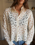 Bluse mit Stickerei, creme