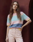 Kurzarm-Pullover bunt, One Size