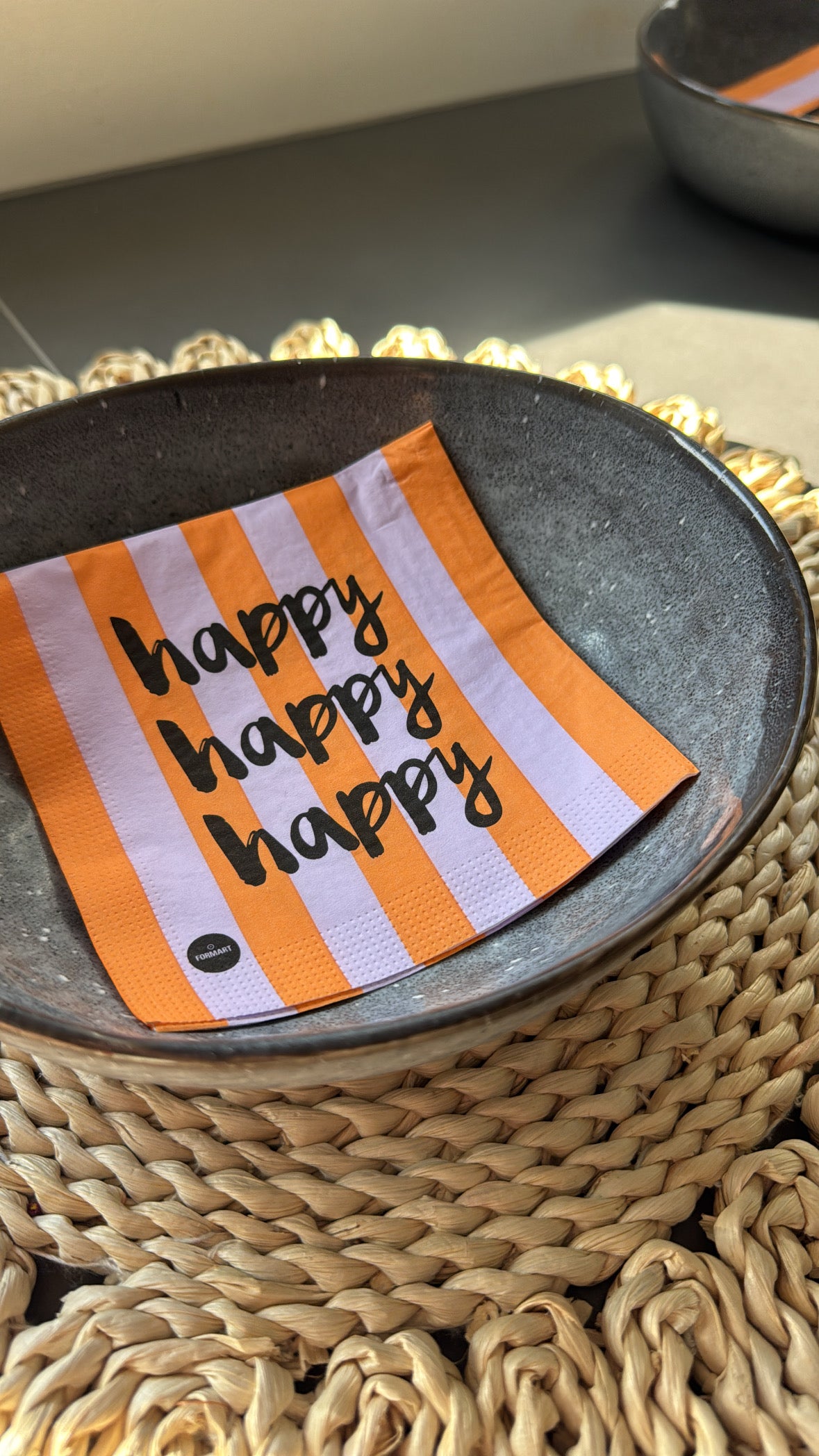 Papierservietten Happy, 25 x 25 cm