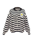 Strickjacke gestreift rohweiss/schwarz, One Size