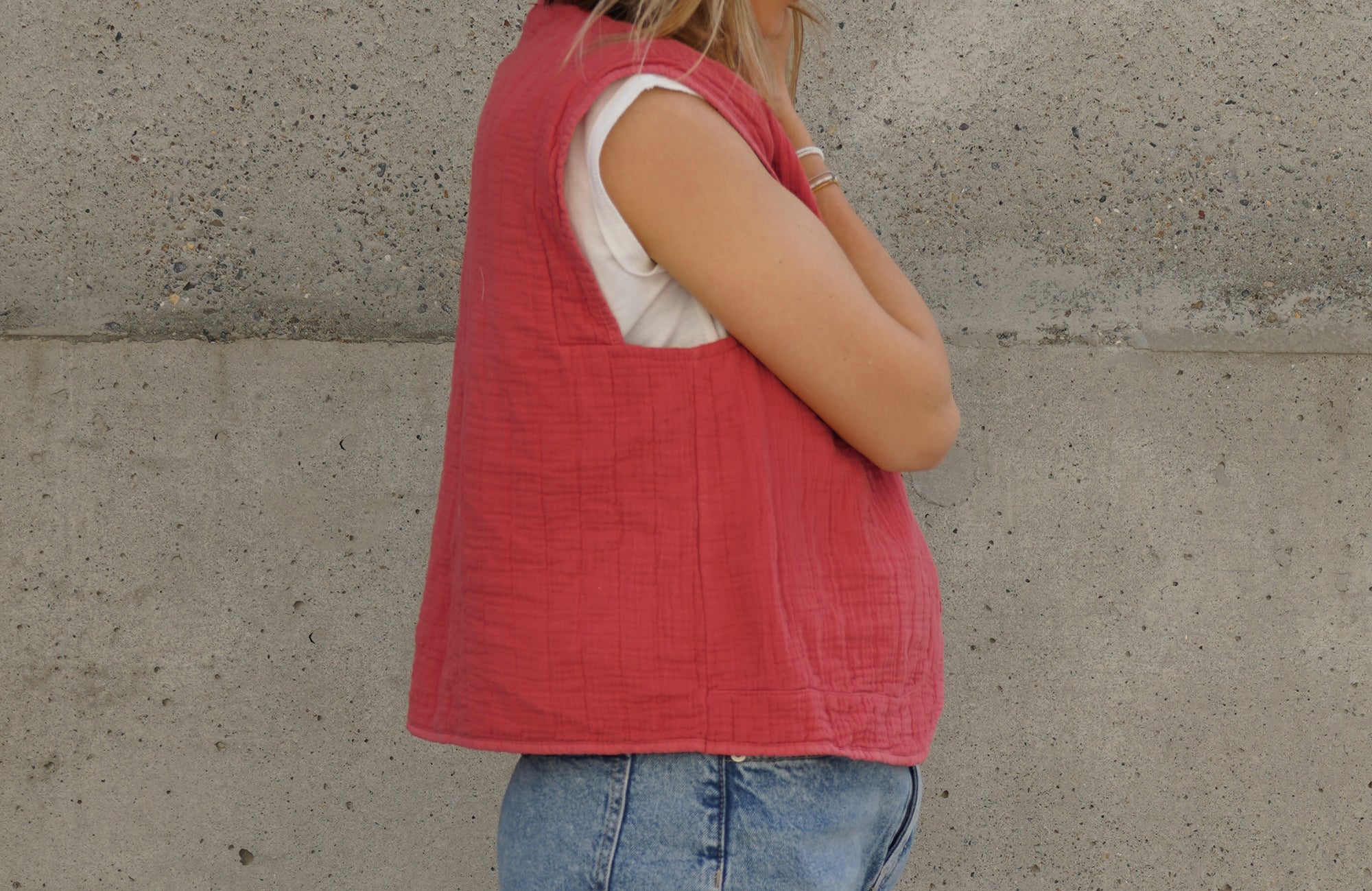 Musselin Weste kupfer, One Size