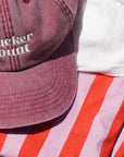 Cap mit Stick zuckerbunt vintage red, One Size