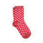 Damensocken kariert rot und rosa, One Size 36-40
