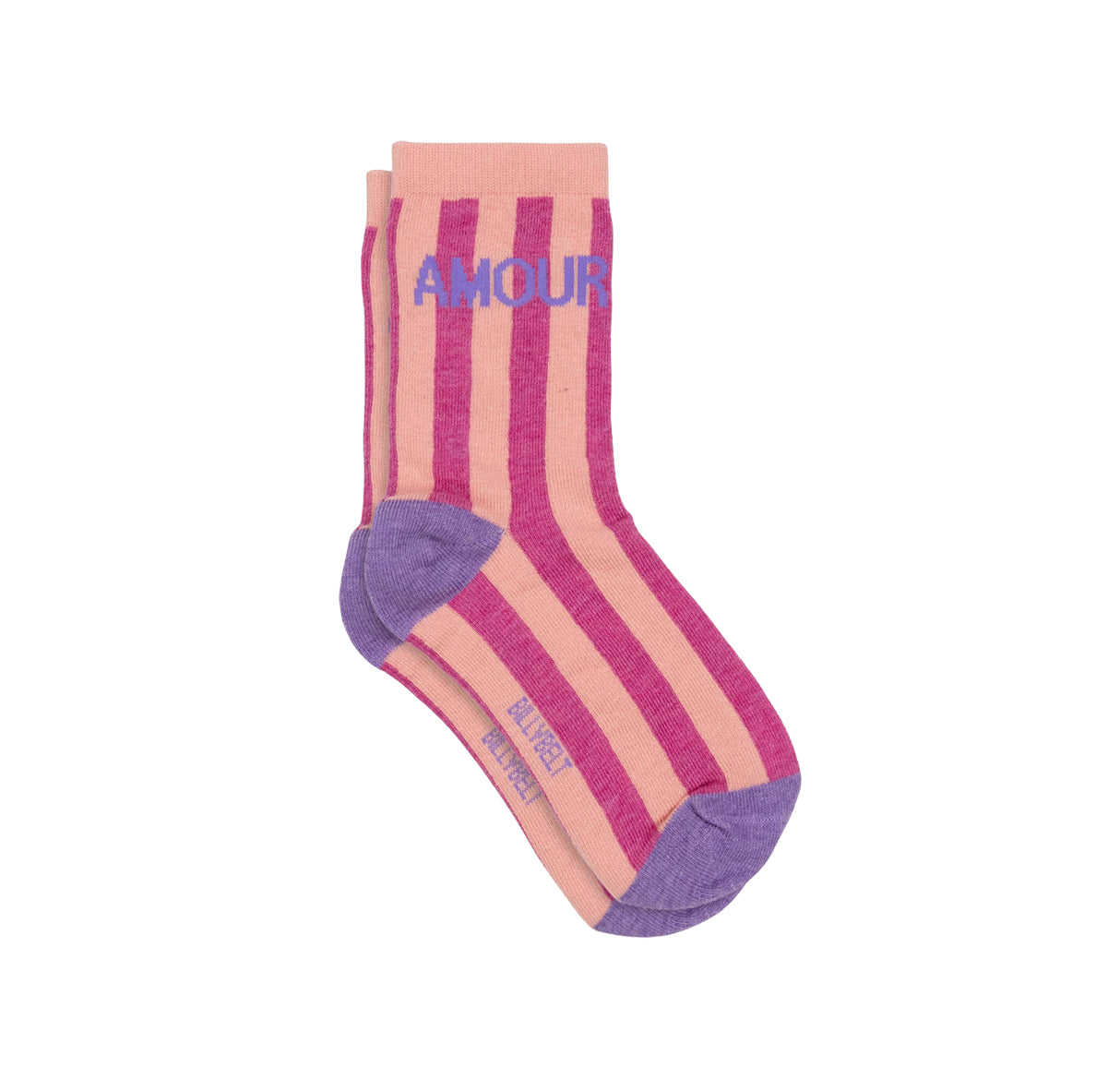 Damensocken AMOUR gestreift violett/rosa, One Size 36-40