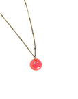 Halskette Lume Charms - Smile neonpink/gold