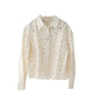 Bluse mit Stickerei, creme