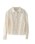 Bluse mit Stickerei, creme