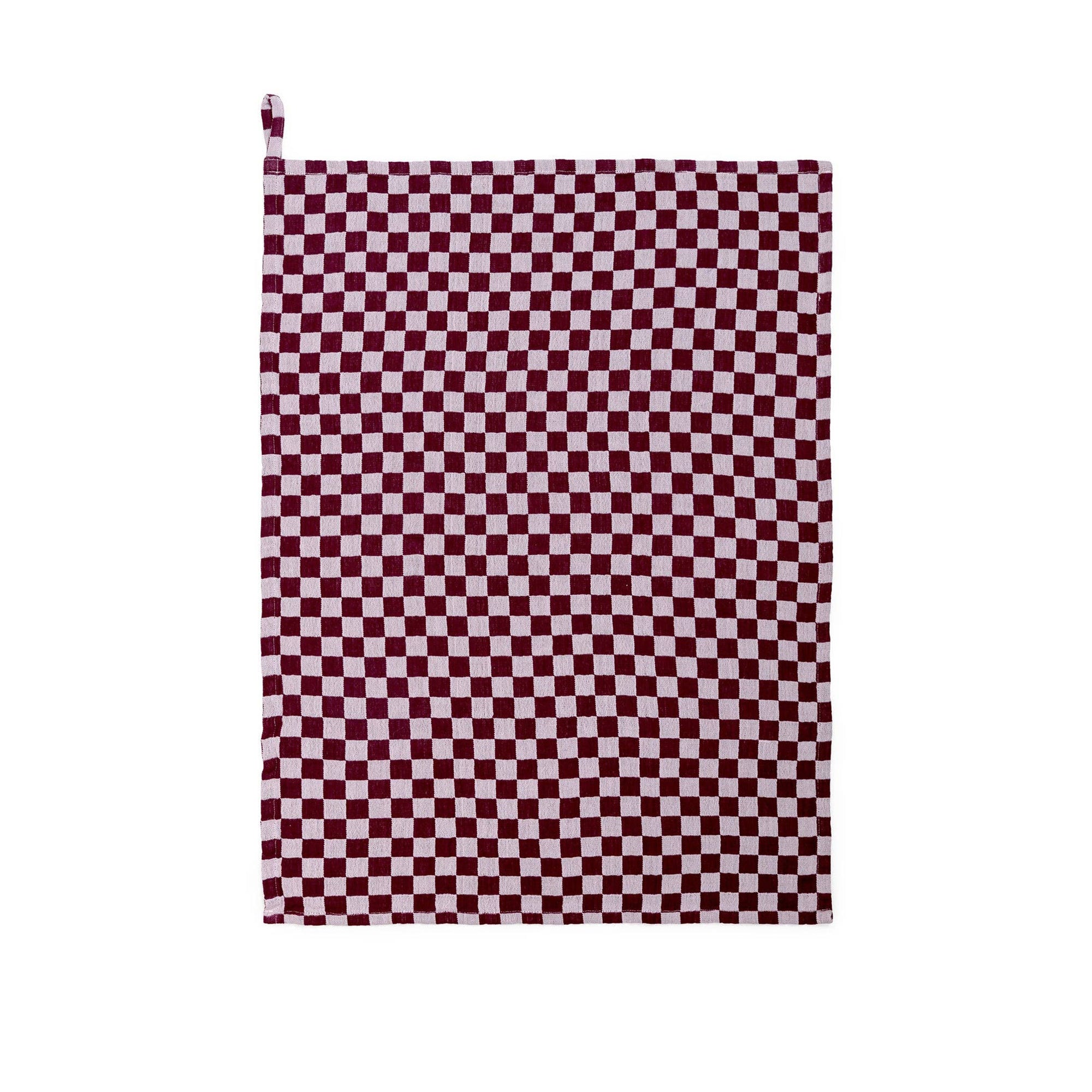 Geschirrtuch Burgunder Karo, 50x70 cm