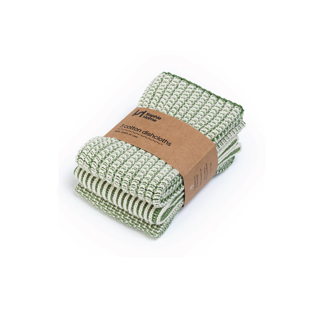 Geschirrtücher 3er Set grün, 28x28 cm
