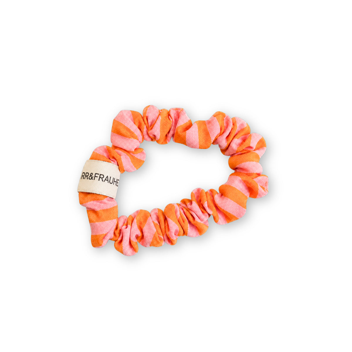 Scrunchie gestreift rosa-orange, Ø 6 cm