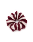 Haargummi gestrickt Streifen burgund