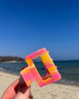 Haarspange Quadrat Sorbet orange-pink
