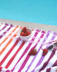 Maxi-Strandtuch Streifen bunt, 180x180 cm