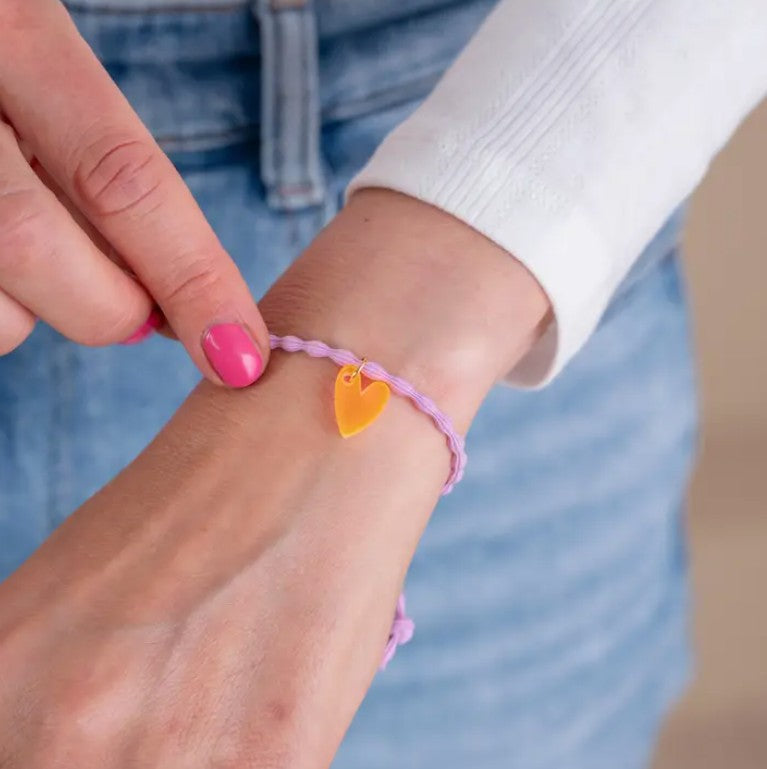 Armband Lume Charms - Herz neonorange