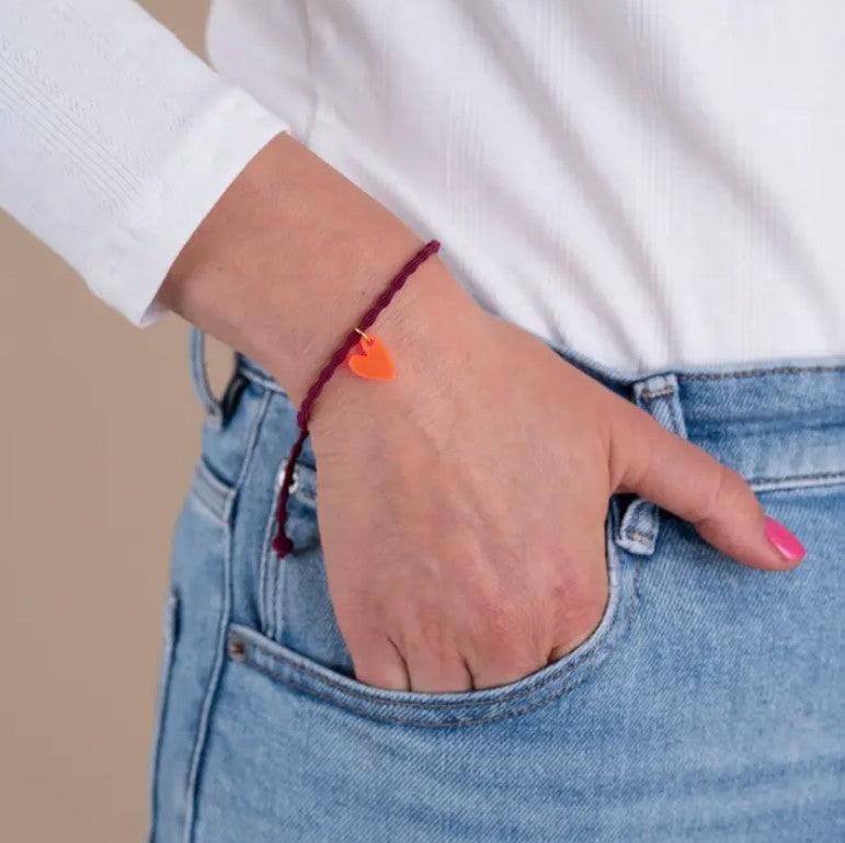Armband Lume Charms - Herz neonpink