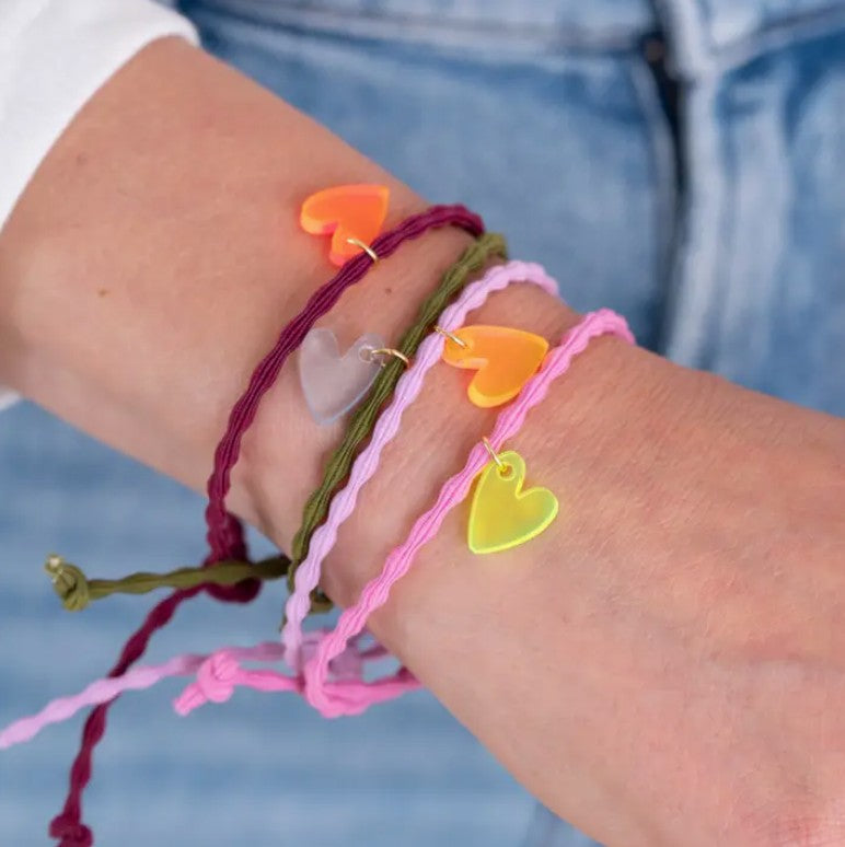 Armband Lume Charms - Herz neonorange