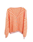 Strickjacke gestreift orange/rosa, One Size