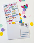 Postkarte Zum Geburtstag-Konfettiregen bunt