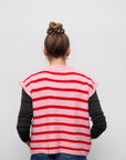 ärmellose Strickweste rosa-rot, One Size