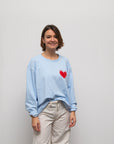 Sweater Summer of Love hellblau-rot, One Size