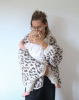 Strickjacke Leopardenmuster rohweiss/taupe One Size