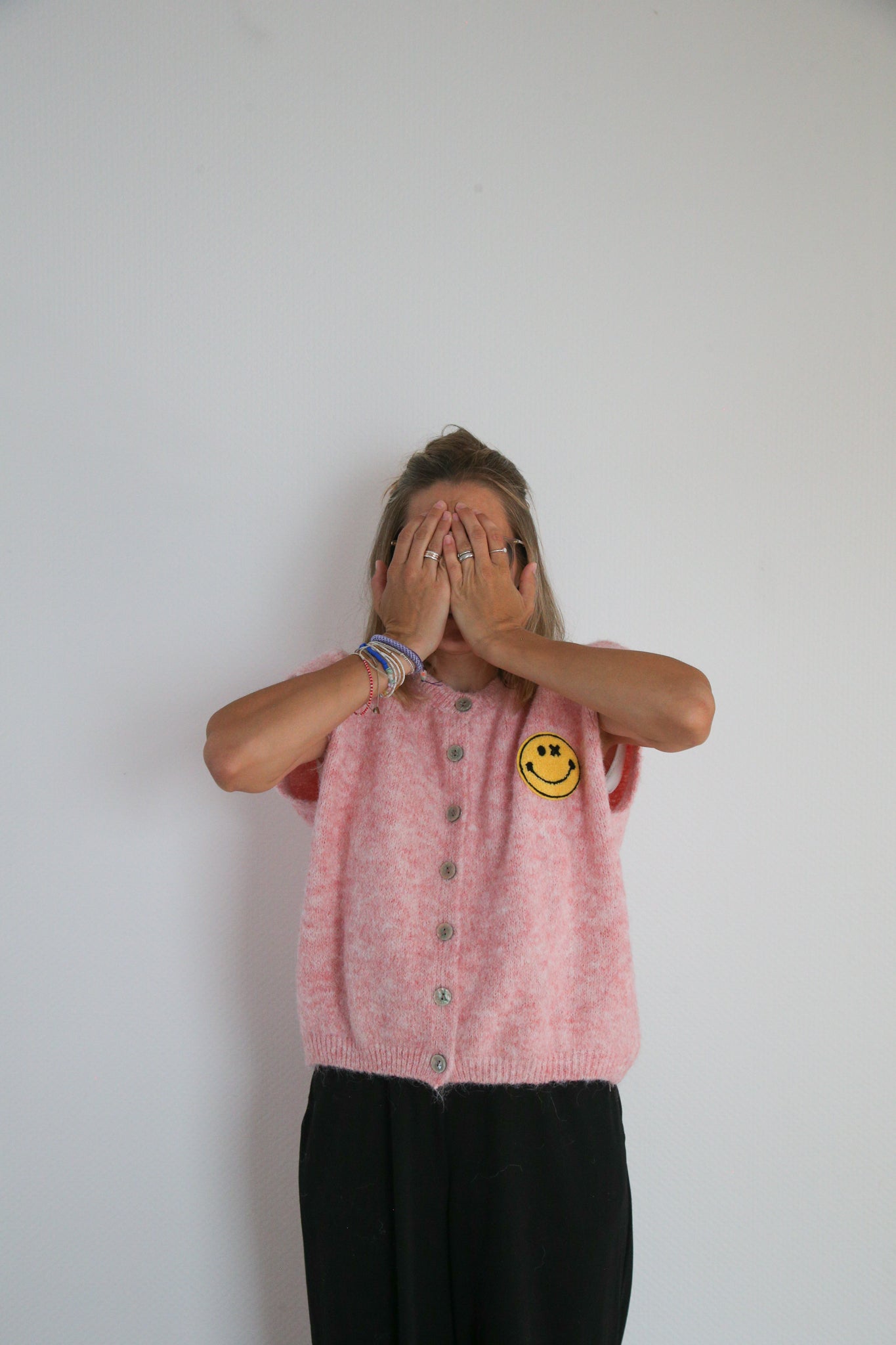ärmellose Strickweste rosa, One Size