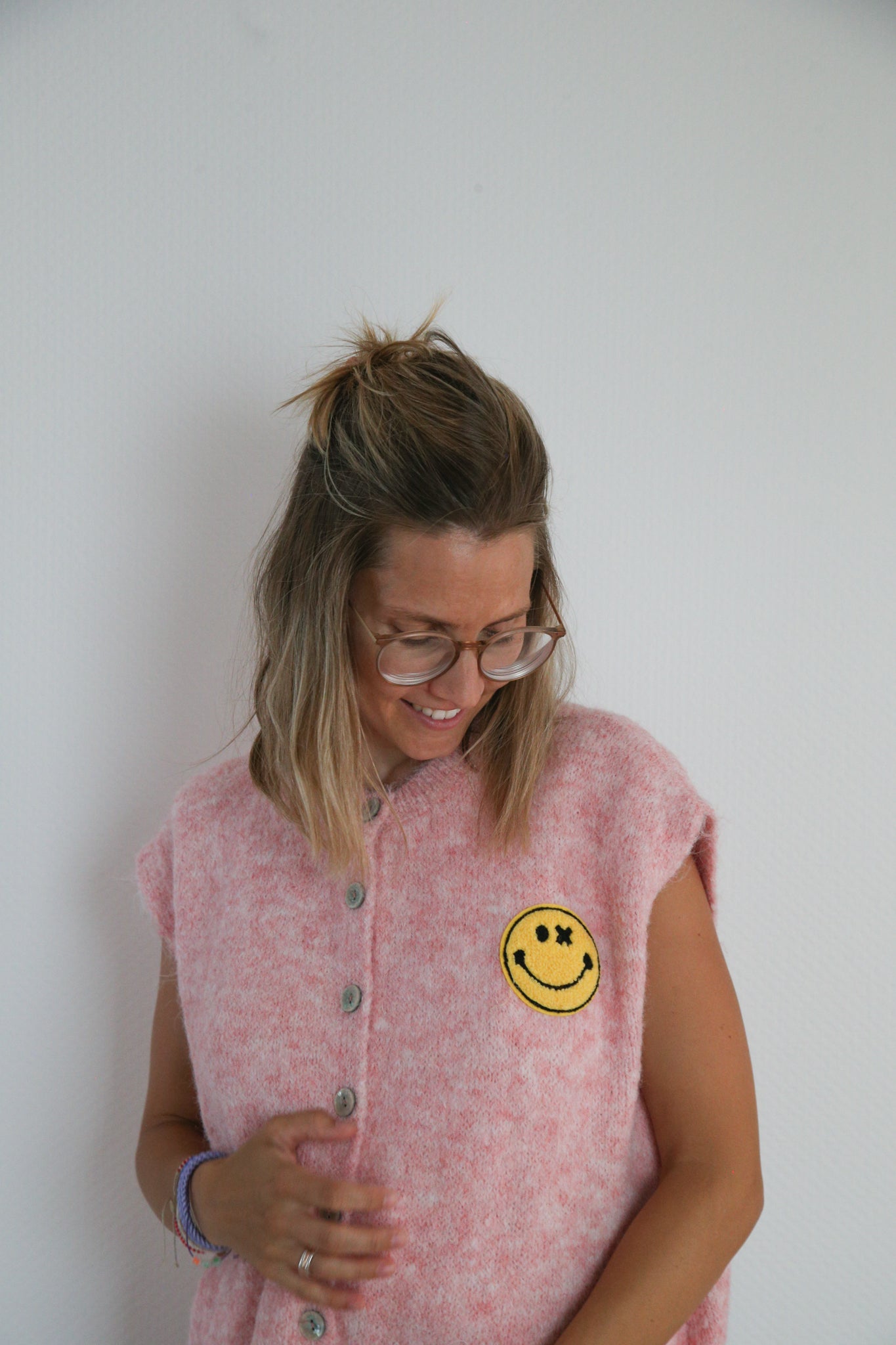 ärmellose Strickweste rosa, One Size