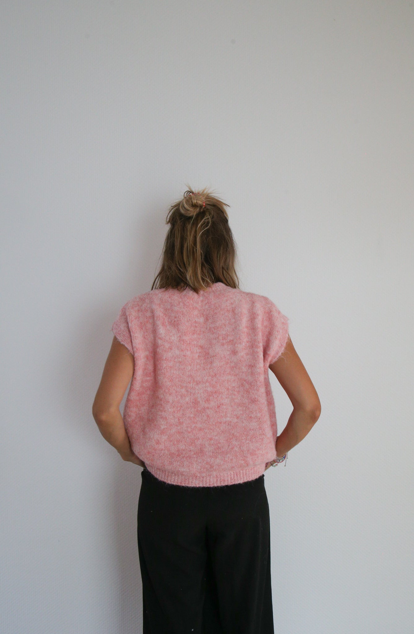 ärmellose Strickweste rosa, One Size
