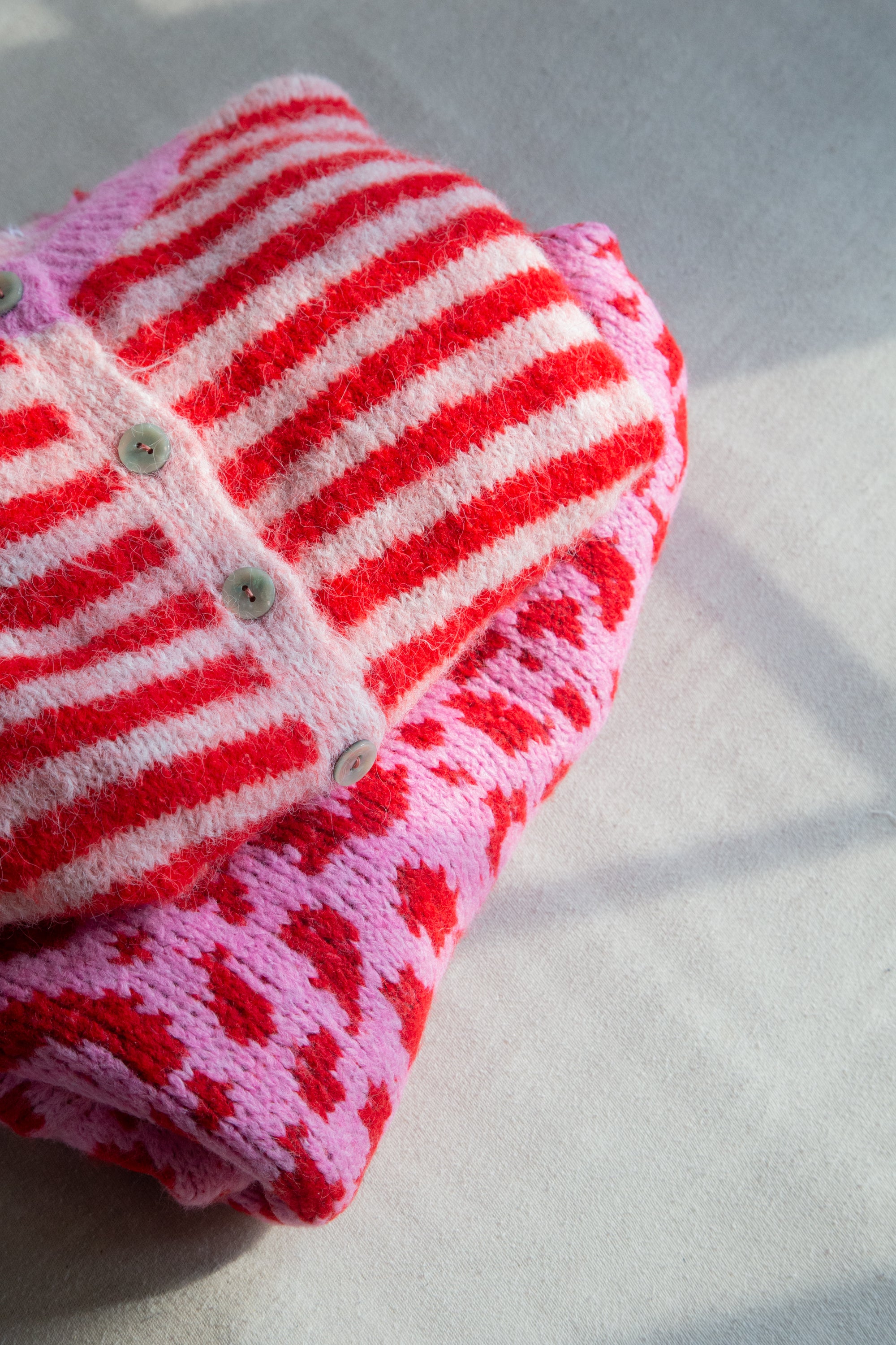Strickjacke Leopardenmuster rosa/rot One Size