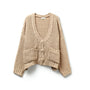 grob gestrickte Jacke mit Taschen, beige, One Size