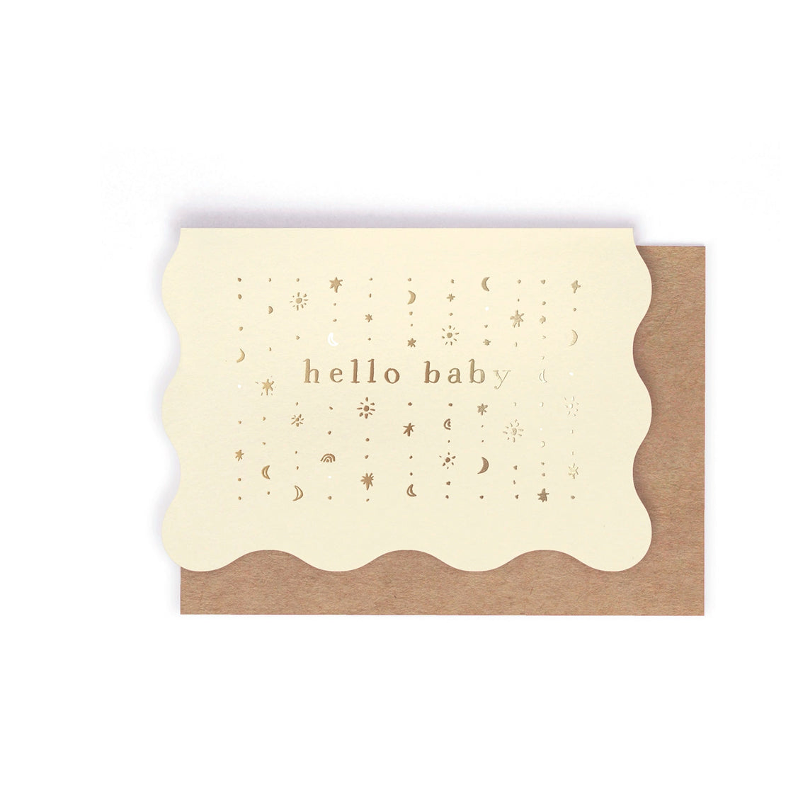 Geburtskarte mit Goldfolie - hello baby
