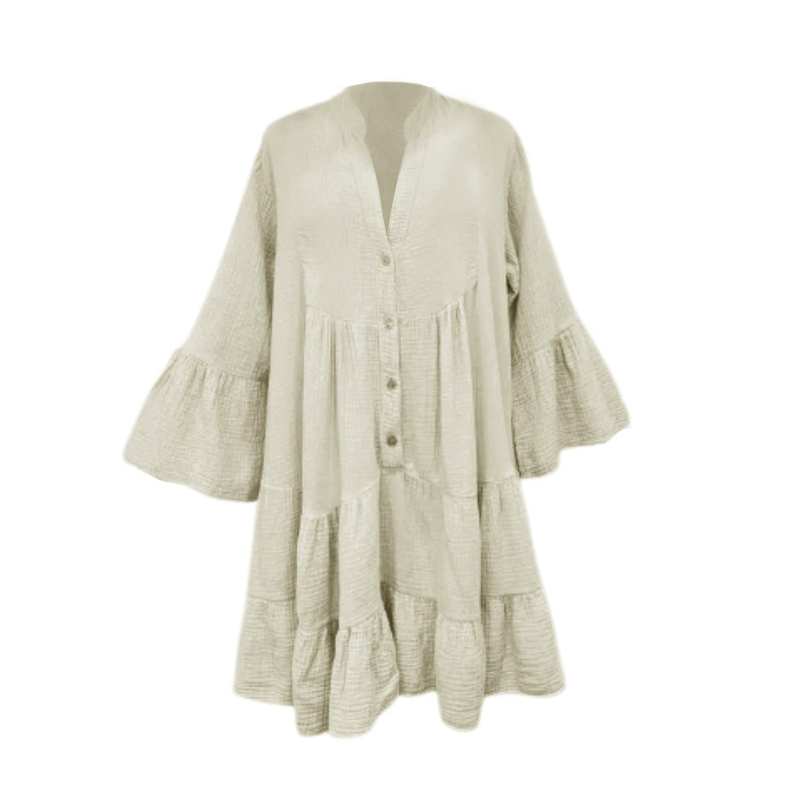 Musselinkleid beige, One Size