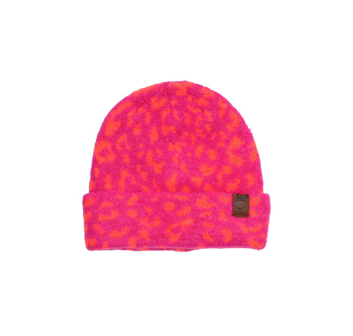 Mütze mit Leopardenmuster, pink-orange