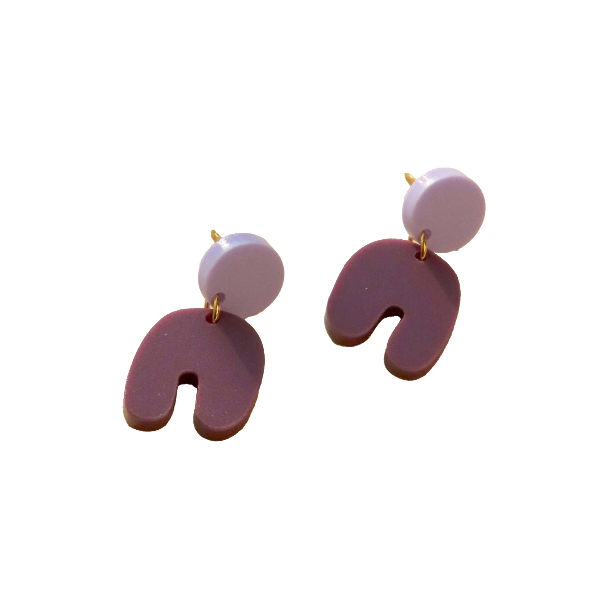 Ohrringe Arch Bogen, flieder-plum