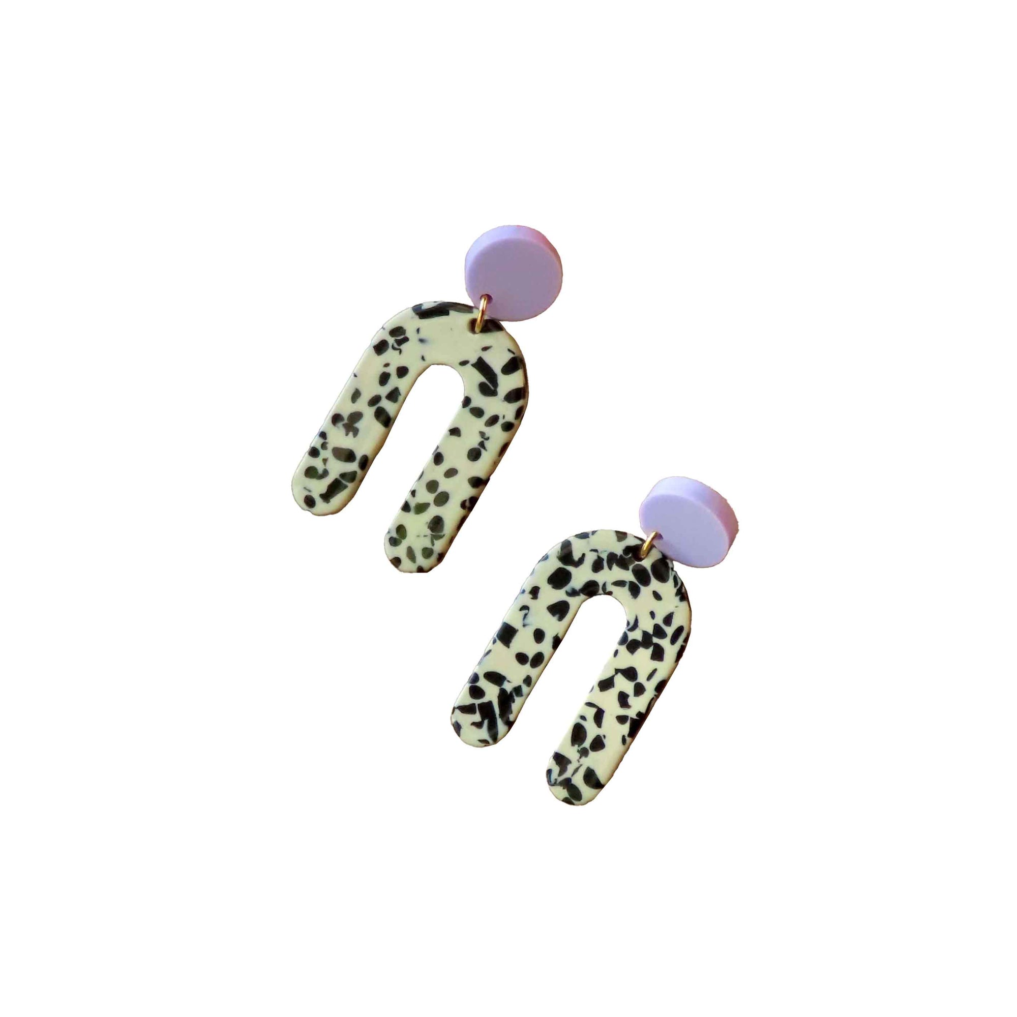 Ohrringe Bogen Dots, flieder-slim greige