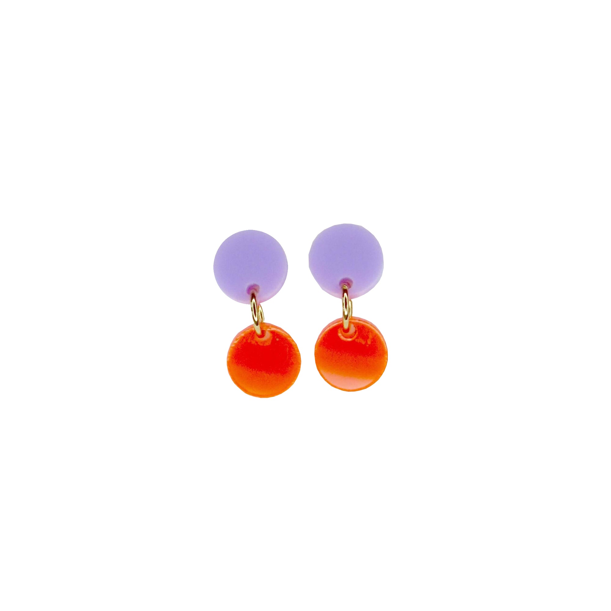 Ohrringe Dotty, flieder-neonorange