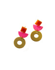 Ohrringe Statement, orange-pink-beige