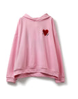 Hoodie mit Bouclé-Herz rosa, One Size